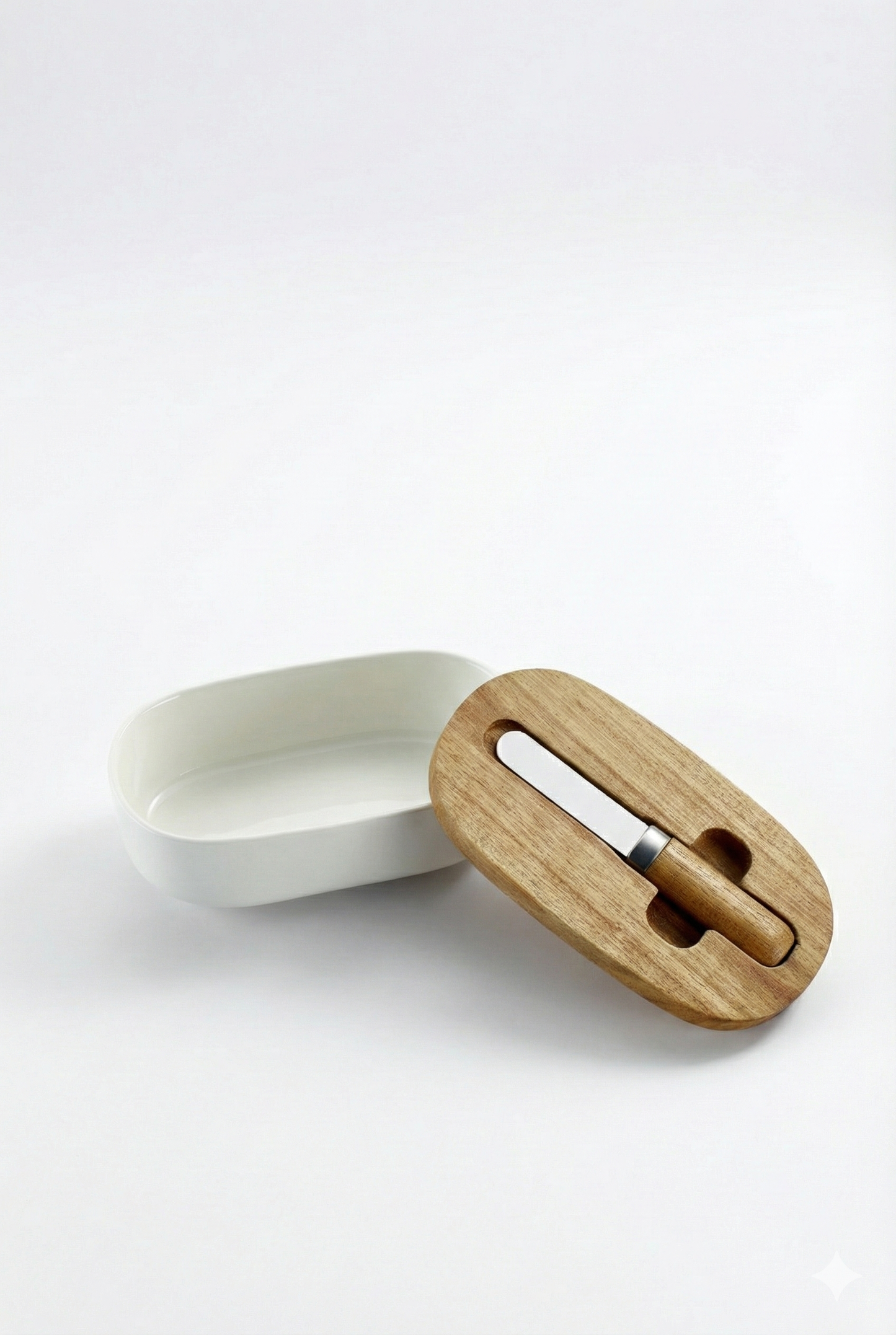 Butter Dish with Wooden Lid