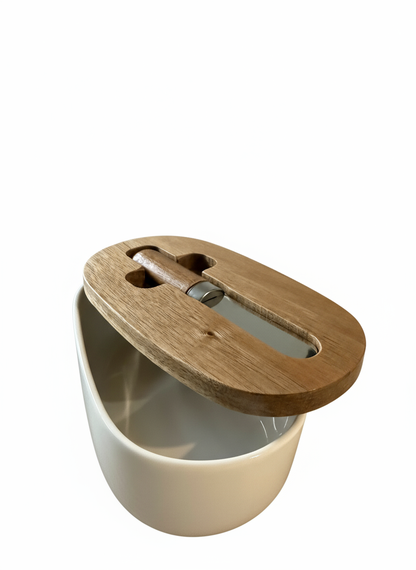Butter Dish with Wooden Lid